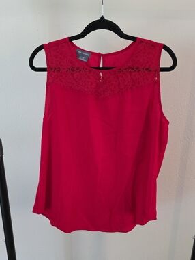 Van Heusen Hot Pink Lace Yoke Sleeveless Camisole
